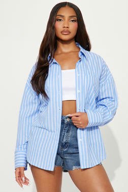 Effortless Striped Shirt - Blue/combo