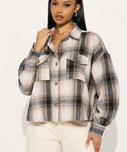 Midnight Club Plaid Fringe Shirt - Black/combo