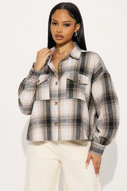 Midnight Club Plaid Fringe Shirt - Black/combo