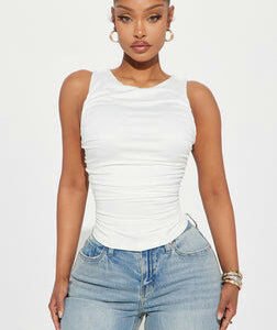 MC-0317 Adore Her High Neck Top - White