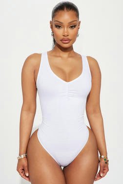 Destiny Tank Bodysuit - White
