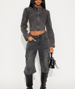 Need For Speed Denim Moto Jacket - Black