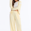 Stacy Scuba Zip Up Pant Set - Yellow