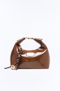 Can't Take It Back Faux Leather Satchel Bag - Brown