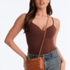 Sparks Fly Faux Leather Crossbody Bag - Cognac