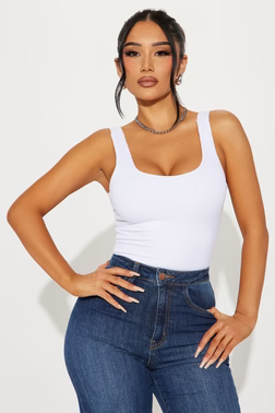 Renee Ribbed Top - White