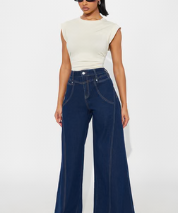 Americano Stretch Super Wide Leg Jeans - Dark Wash