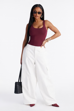 Aerin Mid Rise Cargo Jogger Pant 30″ - Ivory