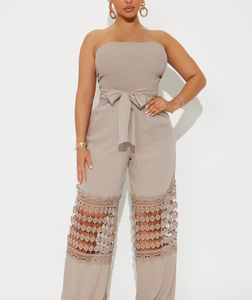 Out Of Town Gauze Jumpsuit - Mocha