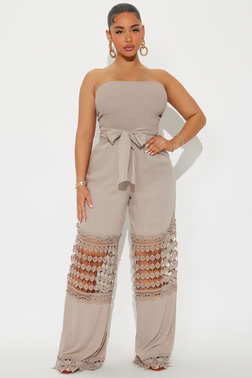 MC-0506 Out Of Town Gauze Jumpsuit - Mocha