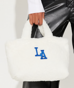 LA Muse Faux Fur Tote - Ivory