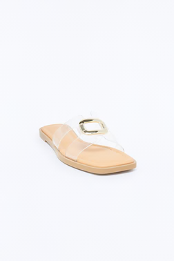 Jeanine Flat Sandals - Clear