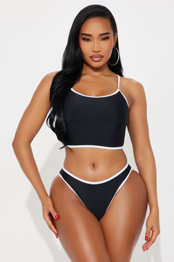 Honolulu Tankini 2 Piece Bikini - Black
