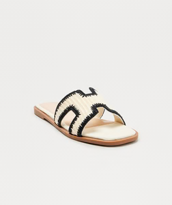 Luke Crochet Slip On Sandals - Black/combo