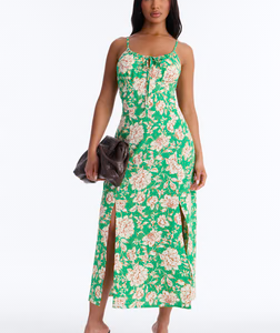 Sadie Sleeveless Floral Airflow Maxi Dress - Green